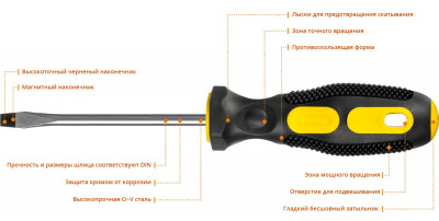 Отвёртка STAYER MASTER "HERCULES" SL6 х 100 мм, противоскользящая ручка