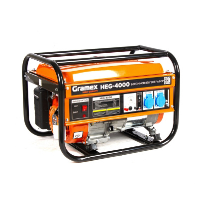 Генератор бензиновый Gramex HEG-4000, 3,3 кВт, бак 15 л, ручной старт, 4Т/АИ92/360г/кВт*ч