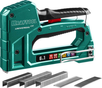 Пистолет скобозабивной KRAFTOOL "Universal HD" 6 в 1, 53 (6-14 мм)/140 (8-14 мм)/13/ 53F/300/500