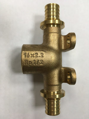 Тройник-переходник GAPPO 16 мм x 1/2" внутренняя резьба x 16 мм (G2306.1604)