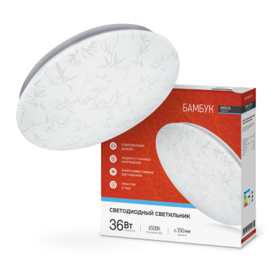 Светильник LED IN HOME DECO "БАМБУК", 36 Вт, 6500 К, 350x55 мм, IP40
