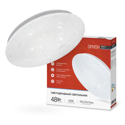 Светильник LED IN HOME DECO "ОРИОН", 48 Вт, 6500 К, 350x55 мм, IP40