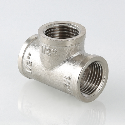 Тройник 1/2", внутренние резьбы, латунный, Valtec