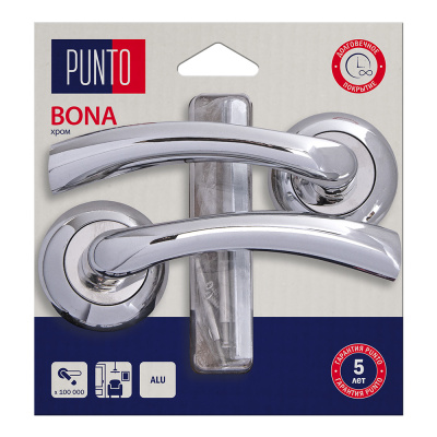 Ручки дверные PUNTO BONA CP-8 LM/A R.TL54, хром