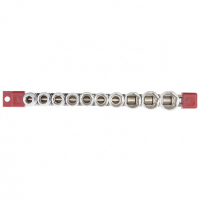 Набор торцевых головок matrix, 1/2", шестигранные, CrV, 10 штук, 10-22 мм, на планке