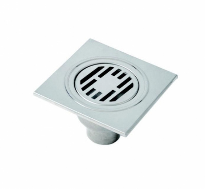 Трап нержавейка TIM 150x150 вертикальный, Ø50