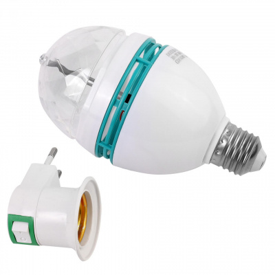 Лампа-проектор ERGOLUX  LED-A75DIS-3W-E27 с переходником
