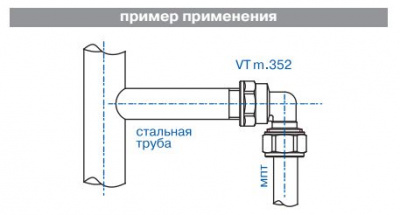 Уголок м/пл  VALTEC 20 мм х 3/4" внутренняя резьба