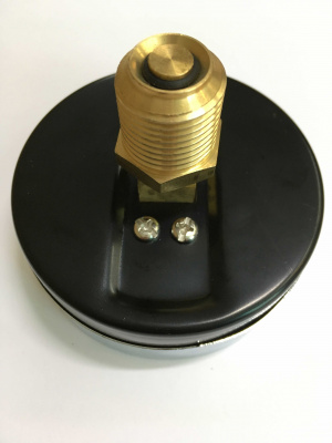 Термоманометр 1/2", 16 бар, 120°C, Ø80 мм, осевое (тыльное) подключение + клапан