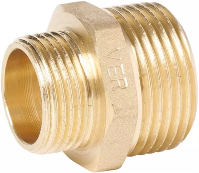 Ниппель переходник 1/2" x 1", латунный, ViEiR