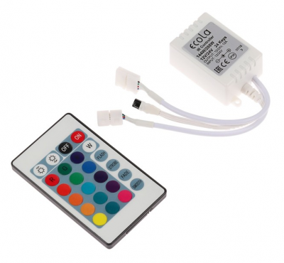 Контроллер для светодиодных лент Ecola RGB, 144 Bт, 12 A, 12 В, с пультом управления